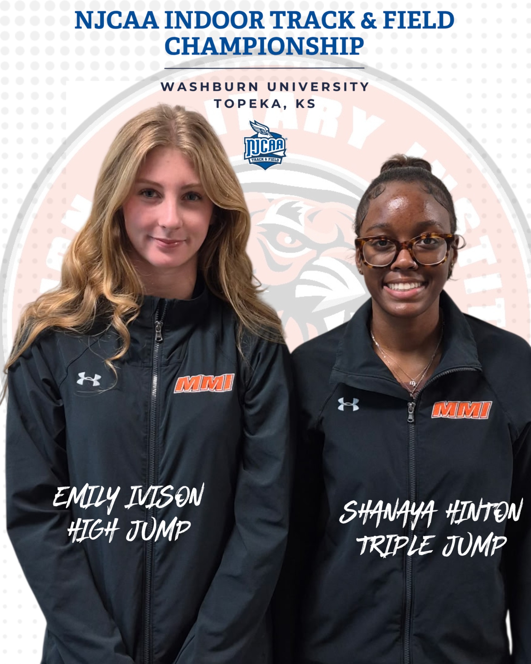 Ivison and Hinton at NJCAA Indoor Track &amp; Field Championships